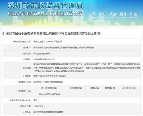 深圳市鉆石小魚電子商務銷售不符合強制性標準玩具案與增值電信業(yè)務經(jīng)營合規(guī)探討